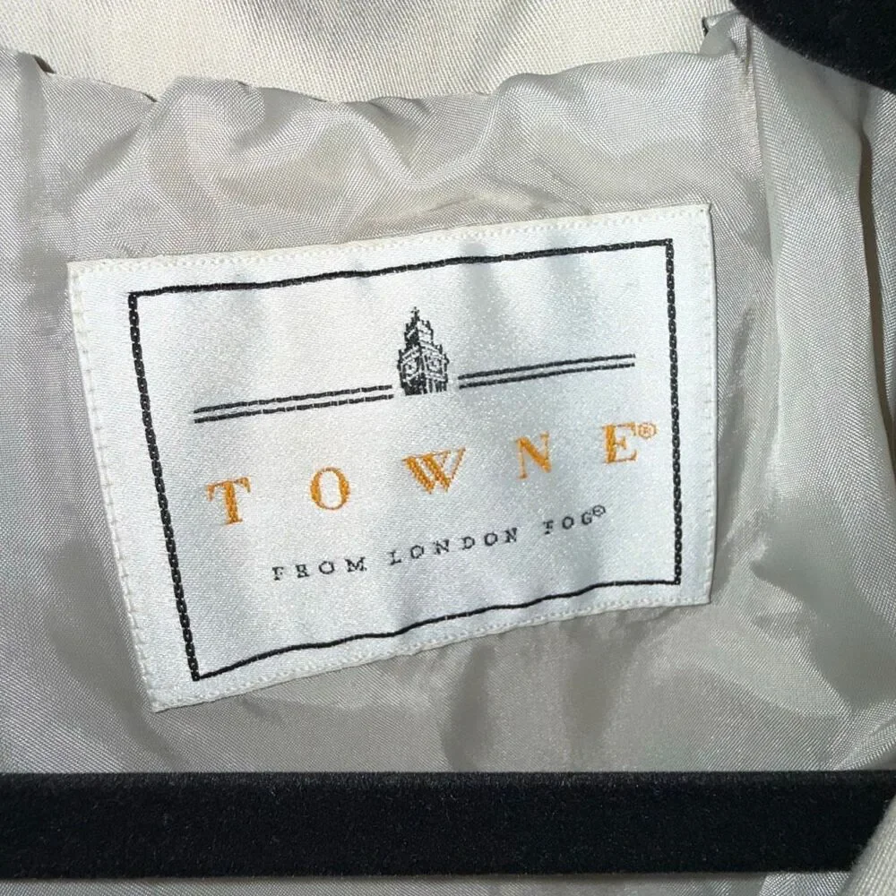 Vintage Towne by London Fog Trench Coat 12R Beige Late 80s Early 90s Belted Doub
